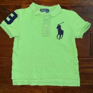 Polo Ralph Lauren Polo Toddler 2T Lime Green Big Blue Pony Logo Rugby
